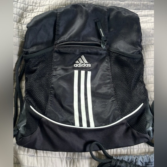 Adidas Black and Gray Drawstring Backpack Trio - Picture 2 of 4